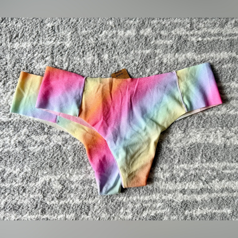 PINK Victoria's Secret Rainbow Underwear SET of 2 - Picture 1 of 4